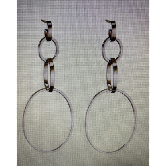 Vita Fede Cassio Earrings Gold Plated Stainless Seel Modular Hoops - Picture 6 of 8